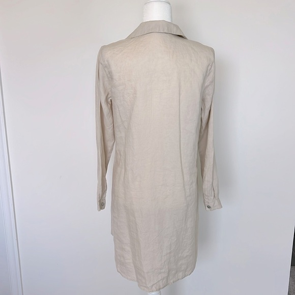 Sigrid Olsen 100% Linen Button Down Long Sleeve Shirt Dress Coastal Grandma - Picture 3 of 7